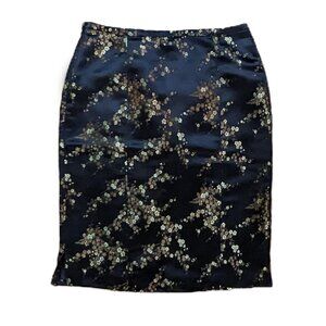 Laura Leigh Ltd. Black Floral Pencil Skirt Size 8 Preowned